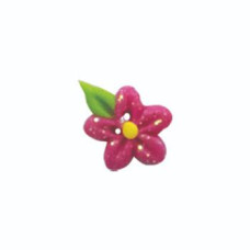 SB181FHS Button (ґудзик) - Fuchsia Flower w/ Leaf, Small Stoney Creek