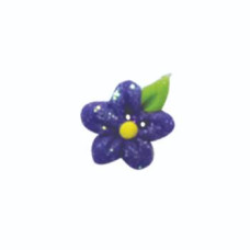 SB181PLS Button (ґудзик) - Purple Flower w/ Leaf, Small - Stoney Creek
