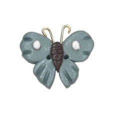 SB195M Button (ґудзик) - Pearl Slate Butterfly, Medium Stoney Creek