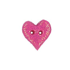 SB201FHS Button (ґудзик) - Fuchsia Glitter Heart, Small Stoney Creek