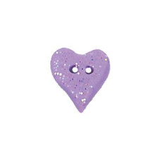 SB201LVS Button (ґудзик) - Lavender Glitter Heart, Small Stoney Creek