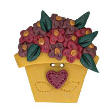 SB243 Button (ґудзик) - Pot of Mums Stoney Creek