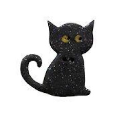 SB282BK Button (ґудзик) - Magical Cat, Black Stoney Creek