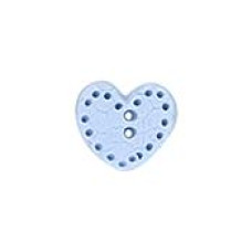 SB363PBS Button (ґудзик) - Periwinkle Blue Lacy Heart, Small Stoney Creek