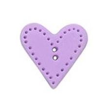 SB364PLM Button (ґудзик) - Purple Stitched Heart, Medium - Stoney Creek