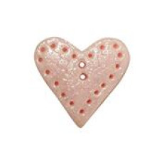 SB364PPKM Button (ґудзик) - Pearl Pink Stitched Heart, Medium Stoney Creek