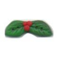 SB389S Button (ґудзик) - Holly Leaves and Berry, Small Stoney Creek