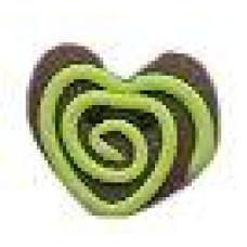 SB412GRS Button (ґудзик) - Chocolate Heart with Green Swirl, Small - Stoney Creek