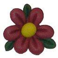 SB489RDM Button (ґудзик) - Red Flower/ Leaves, Medium - Stoney Creek