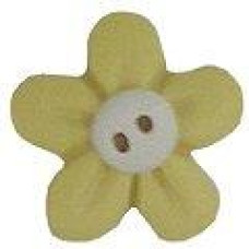 SB518Y Button (ґудзик) - Flat Flower, Yellow Stoney Creek