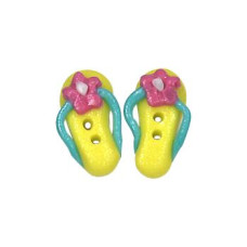 SB536YW-PAIR Button (ґудзик) - Mini Yellow Flip Flops, set of 2 Stoney Creek
