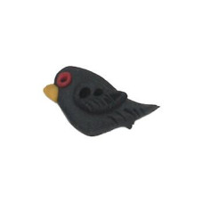 SB592LS Button (ґудзик) - Perched Black Left-Facing Bird, Small Stoney Creek