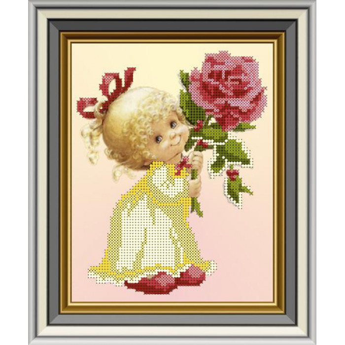 СД-214 Дівчинка з трояндою. Княгиня Ольга. Схема на тканині для вишивання бісером