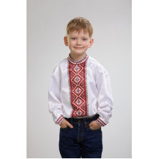 СД008дБ34нн Сорочка дитяча (для хлопчика), домоткане полотно, біле, 4-7 років. Барвиста вишиванка. Заготовка для вишивки бісером