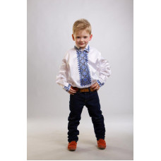 СД012дБ34нн Сорочка дитяча (для хлопчика), домоткане полотно, біле, 4-7 років. Барвиста вишиванка. Заготовка для вишивки бісером