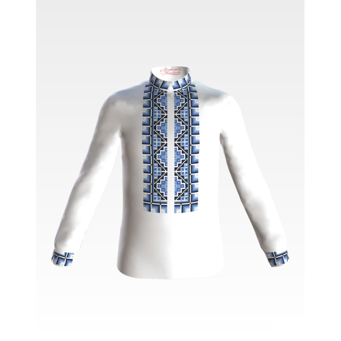 СД012дБ34нн Сорочка дитяча (для хлопчика), домоткане полотно, біле, 4-7 років. Барвиста вишиванка. Заготовка для вишивки бісером