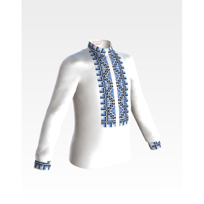 СД012дБ34нн Сорочка дитяча (для хлопчика), домоткане полотно, біле, 4-7 років. Барвиста вишиванка. Заготовка для вишивки бісером