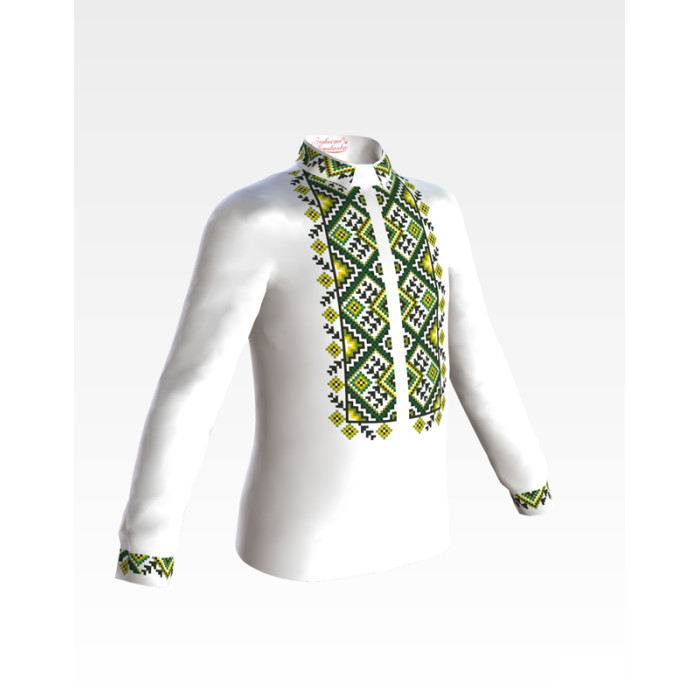 СД013шБ28нн Барвиста вишиванка Заготовка для вишивки - Сорочка для хлопчика 1-3 роки, шовк, білий