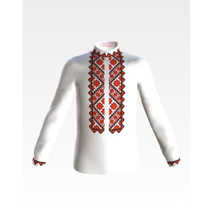 СД014дБ34нн Сорочка дитяча (для хлопчика), домоткане полотно, біле, 4-7 років. Барвиста вишиванка. Заготовка для вишивки бісером