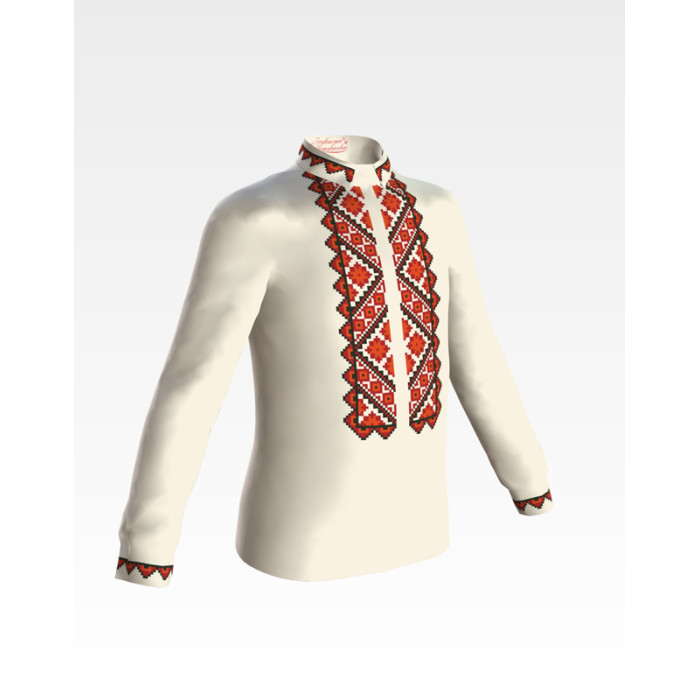 СД014шМ40нн Барвиста вишиванка Заготовка для вишивки - Сорочка для хлопчика 8-12 років, шовк, бежевий