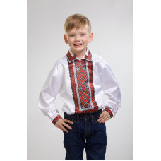 СД015дБ28нн Сорочка дитяча (для хлопчика), домоткане полотно, біле, 1-3 роки. Барвиста вишиванка. Заготовка для вишивки бісером