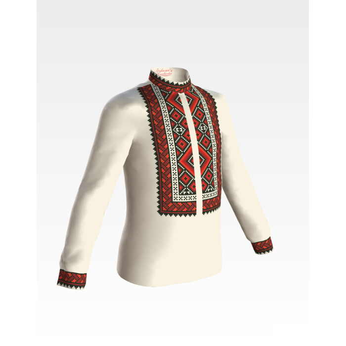 СД015дМ34нн Барвиста вишиванка Заготовка для вишивки - Сорочка для хлопчика 4-7 років, домоткане полотно, бежевий