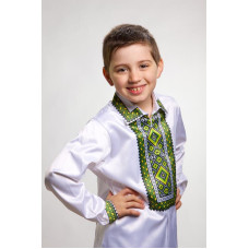 СД016дБ34нн Сорочка дитяча (для хлопчика), домоткане полотно, біле, 4-7 років. Барвиста вишиванка. Заготовка для вишивки бісером