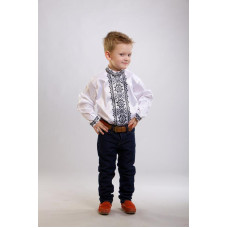 СД017дБ34нн Сорочка дитяча (для хлопчика), домоткане полотно, біле, 4-7 років. Барвиста вишиванка. Заготовка для вишивки бісером