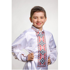 СД018дБ34нн Сорочка дитяча (для хлопчика), домоткане полотно, біле, 4-7 років. Барвиста вишиванка. Заготовка для вишивки бісером