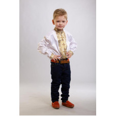 СД019дБ40нн Сорочка дитяча (для хлопчика), домоткане полотно, біле, 8-12 років. Барвиста вишиванка. Заготовка для вишивки бісером