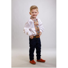 СД020дБ34нн Сорочка дитяча (для хлопчика), домоткане полотно, біле, 4-7 років. Барвиста вишиванка. Заготовка для вишивки бісером