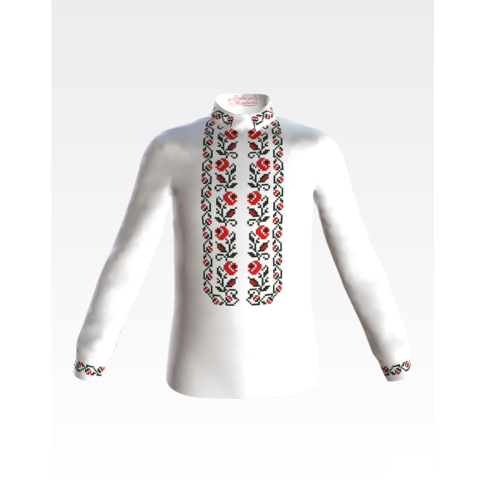 СД021дБ34нн Сорочка дитяча (для хлопчика), домоткане полотно, біле, 4-7 років. Барвиста вишиванка. Заготовка для вишивки бісером