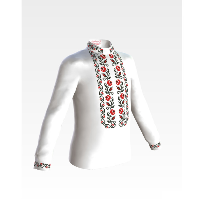 СД021дБ34нн Сорочка дитяча (для хлопчика), домоткане полотно, біле, 4-7 років. Барвиста вишиванка. Заготовка для вишивки бісером