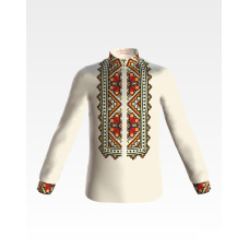 СД025хМ40нн Барвиста вишиванка Заготовка для вишивки - Сорочка для хлопчика 8-12 років, батист, бежевий