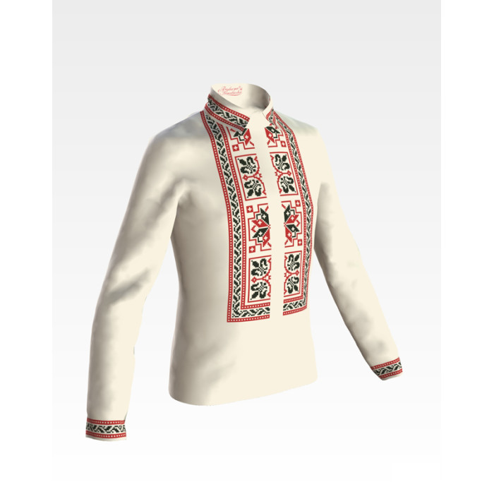 СД026шМ28нн Барвиста вишиванка Заготовка для вишивки - Сорочка для хлопчика 1-3 роки, шовк, бежевий