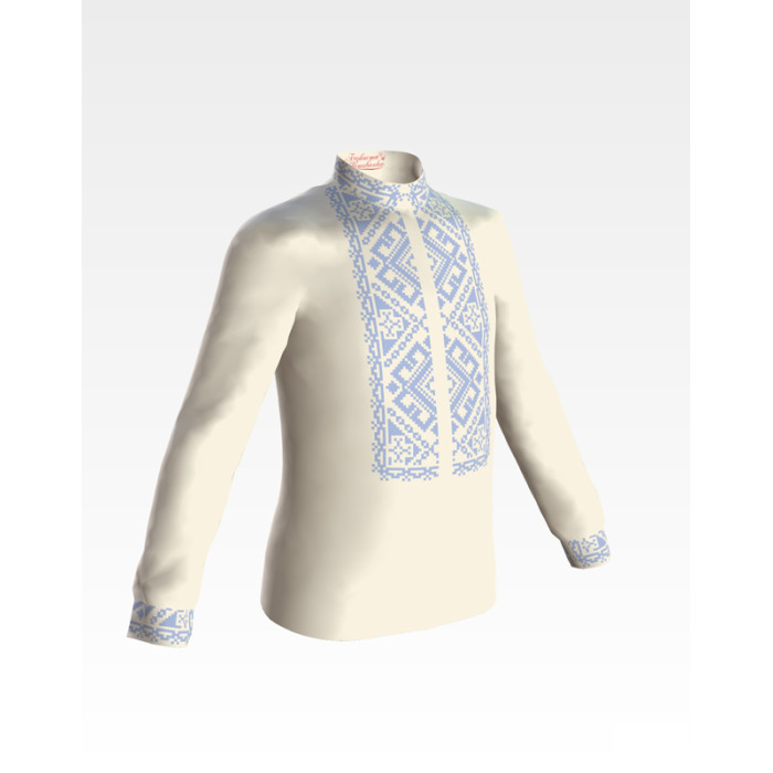 СД027шМ28нн Барвиста вишиванка Заготовка для вишивки - Сорочка для хлопчика 1-3 роки, шовк, бежевий