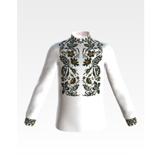 СД028дБ34нн Сорочка дитяча (для хлопчика), домоткане полотно, біле, 4-7 років. Барвиста вишиванка. Заготовка для вишивки бісером