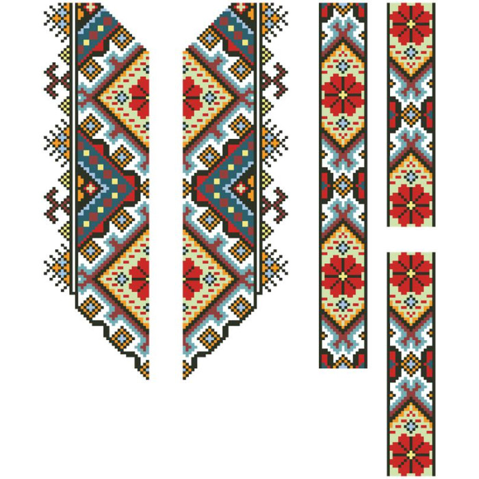 СД029дБ28нн Сорочка дитяча (для хлопчика), домоткане полотно, біле, 1-3 роки. Барвиста вишиванка. Заготовка для вишивки бісером