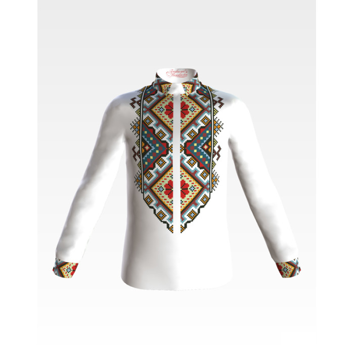 СД029дБ34нн Сорочка дитяча (для хлопчика), домоткане полотно, біле, 4-7 років. Барвиста вишиванка. Заготовка для вишивки бісером СД029дБ34нн Сорочка дитяча (для хлопчика), домоткане полотно, біле, 4-7 років. Барвиста вишиванка. Заготовка для вишивки бісером