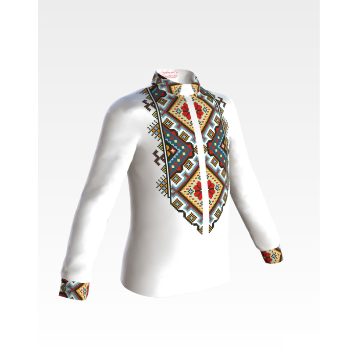 СД029дБ34нн Сорочка дитяча (для хлопчика), домоткане полотно, біле, 4-7 років. Барвиста вишиванка. Заготовка для вишивки бісером СД029дБ34нн Сорочка дитяча (для хлопчика), домоткане полотно, біле, 4-7 років. Барвиста вишиванка. Заготовка для вишивки бісером