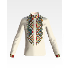 СД029шМ34нн Барвиста вишиванка Заготовка для вишивки - Сорочка для хлопчика 4-7 років, шовк, бежевий