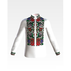 СД033дБ34нн Сорочка дитяча (для хлопчика), домоткане полотно, біле, 4-7 років. Барвиста вишиванка. Заготовка для вишивки бісером