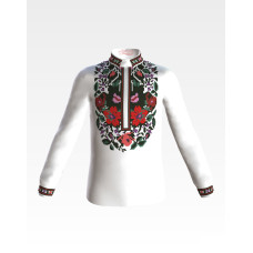 СД036дБ40нн Сорочка дитяча (для хлопчика), домоткане полотно, біле, 8-12 років. Барвиста вишиванка. Заготовка для вишивки бісером