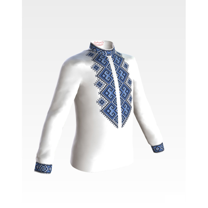 СД037дБ28нн Сорочка дитяча (для хлопчика), домоткане полотно, біле, 1-3 роки. Барвиста вишиванка. Заготовка для вишивки бісером