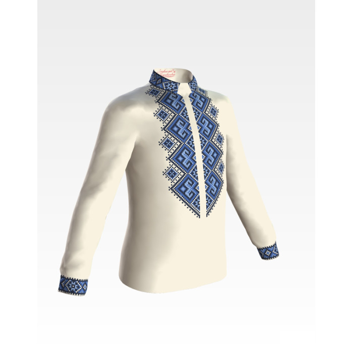 СД037шМ28нн Барвиста вишиванка Заготовка для вишивки - Сорочка для хлопчика 1-3 роки, шовк, бежевий