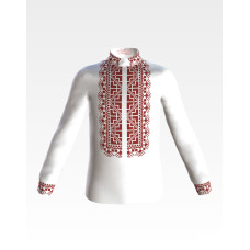 СД040дБ28нн Сорочка дитяча (для хлопчика), домоткане полотно, біле, 1-3 роки. Барвиста вишиванка. Заготовка для вишивки бісером