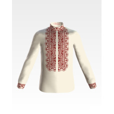 СД040шМ28нн Барвиста вишиванка Заготовка для вишивки - Сорочка для хлопчика 1-3 роки, шовк, бежевий