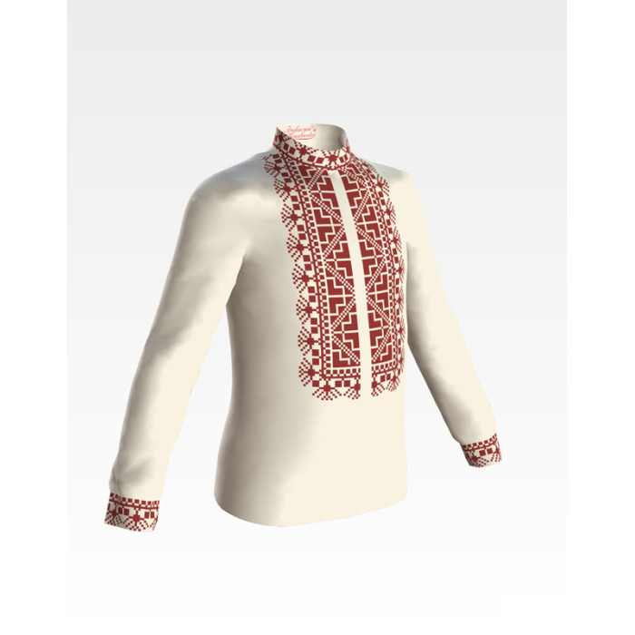 СД040шМ40нн Барвиста вишиванка Заготовка для вишивки - Сорочка для хлопчика 8-12 років, шовк, бежевий