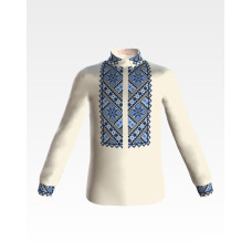 СД041шМ28нн Барвиста вишиванка Заготовка для вишивки - Сорочка для хлопчика 1-3 роки, шовк, бежевий