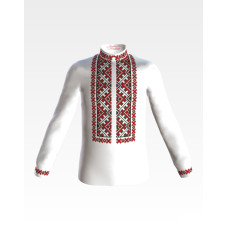 СД044дБ28нн Сорочка дитяча (для хлопчика), домоткане полотно, біле, 1-3 роки. Барвиста вишиванка. Заготовка для вишивки бісером